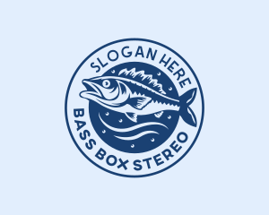 Sea Bass Fisherman logo design