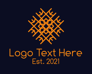 Geometry - Orange Floral Tiling logo design