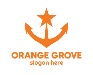 Orange Star Anchor logo design