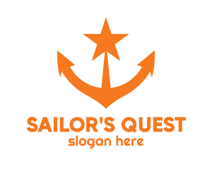 Orange Star Anchor logo design