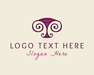 Retro Wine Glass logo