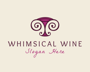 Retro Wine Glass logo design