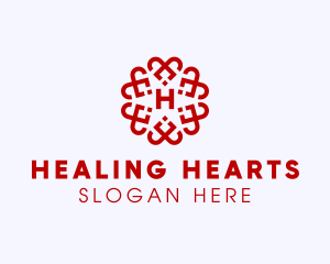 Floral Heart Pattern logo design