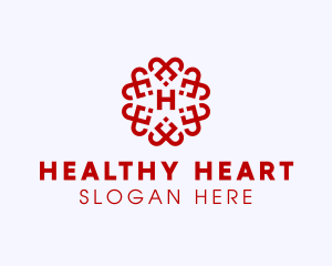 Floral Heart Pattern logo design