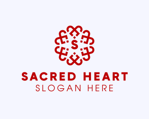 Floral Heart Pattern logo design