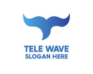 Whale Tail Waves logo design