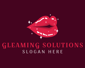 Shiny Cosmetics Lips logo design