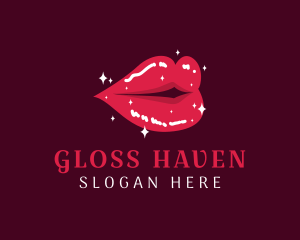 Shiny Cosmetics Lips logo design