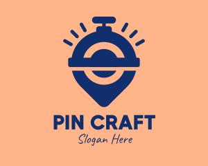 Stopwatch Location Pin  logo design