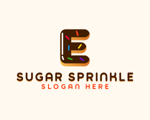 Sweet Donut Dessert Letter E logo