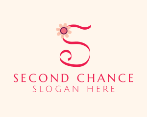 Pink Flower Letter S logo design