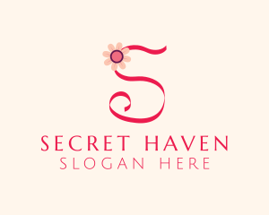 Pink Flower Letter S logo design