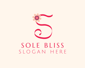 Pink Flower Letter S logo design