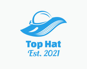 Summer Hat Whale Line Art logo design