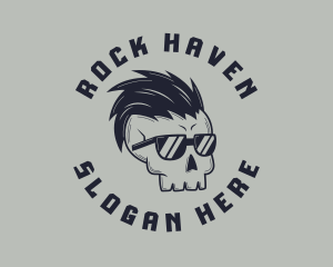 Punk Sunglasses Skull logo design