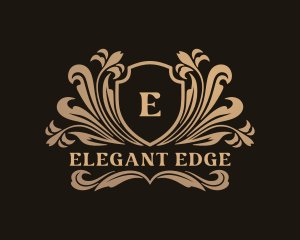 Elegant Floral Shield logo design