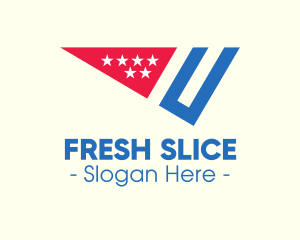 American Flag Slice logo design