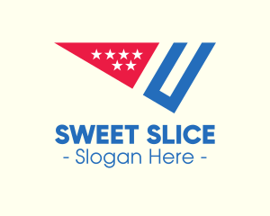 American Flag Slice logo design