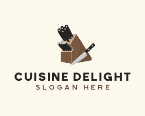 Knife Set Culinary School logo design