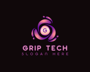 Cyber Tech Swoosh logo design