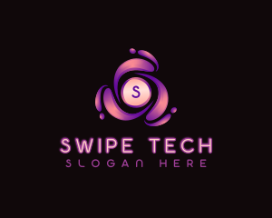 Cyber Tech Swoosh logo design