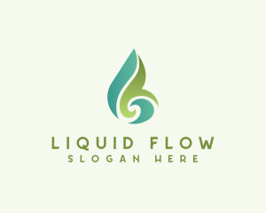 Water Droplet Swirl logo design