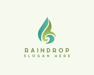 Water Droplet Swirl logo design