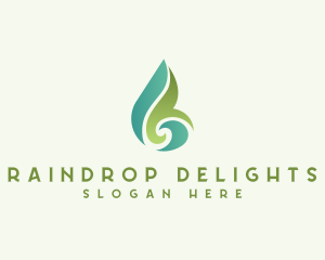 Water Droplet Swirl logo design