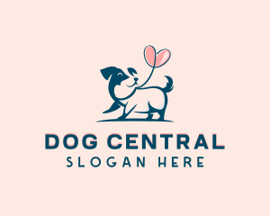 Dog Valentine Balloon logo design