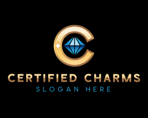 Royal Diamond Letter C logo design