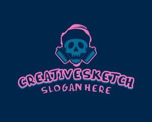 Skull Spray Paint logo design