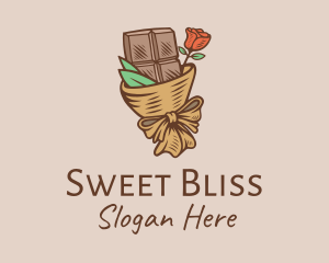 Chocolate Flower Bouquet Gift logo design