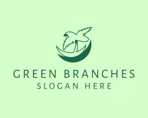 Green Tropical Palm logo design