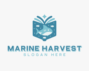 Fish Shark Marine Book logo design