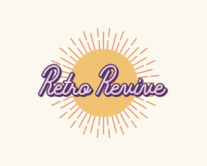 Retro Hipster Sun logo design