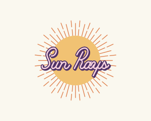 Retro Hipster Sun logo design