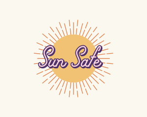 Retro Hipster Sun logo design