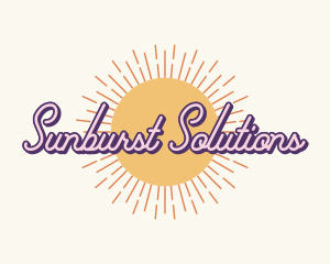 Retro Hipster Sun logo design