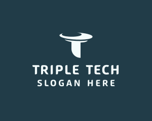 Business Tech Orbit Letter T logo design