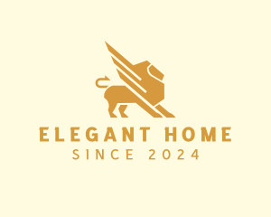 Elegant Lion Griffin logo design