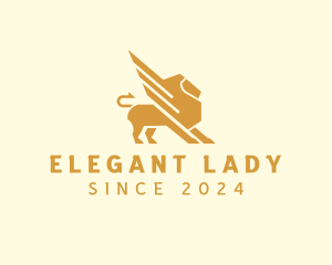 Elegant Lion Griffin logo design