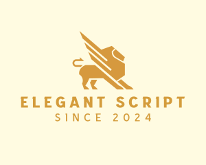 Elegant Lion Griffin logo design