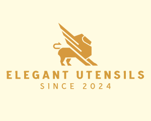 Elegant Lion Griffin logo design