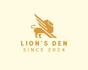 Elegant Lion Griffin logo design