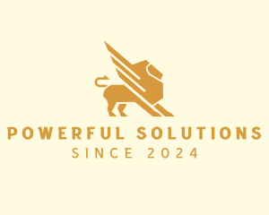 Elegant Lion Griffin logo design