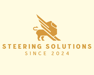 Elegant Lion Griffin logo design