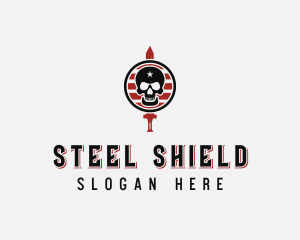 Skull Sword Mercenary logo design