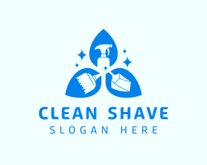 Broom Dustpan Cleaning Spray logo design