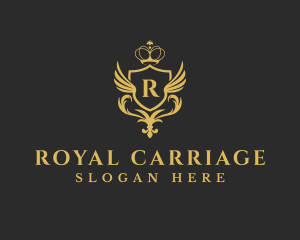 Ornate Wing Crown logo design