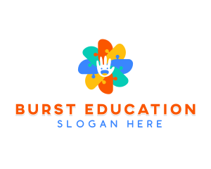 Puzzle Learning Educational logo design